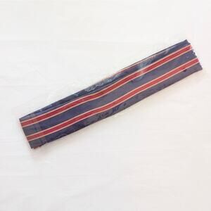 New navy blue/red striped headband scarf / bag twilly